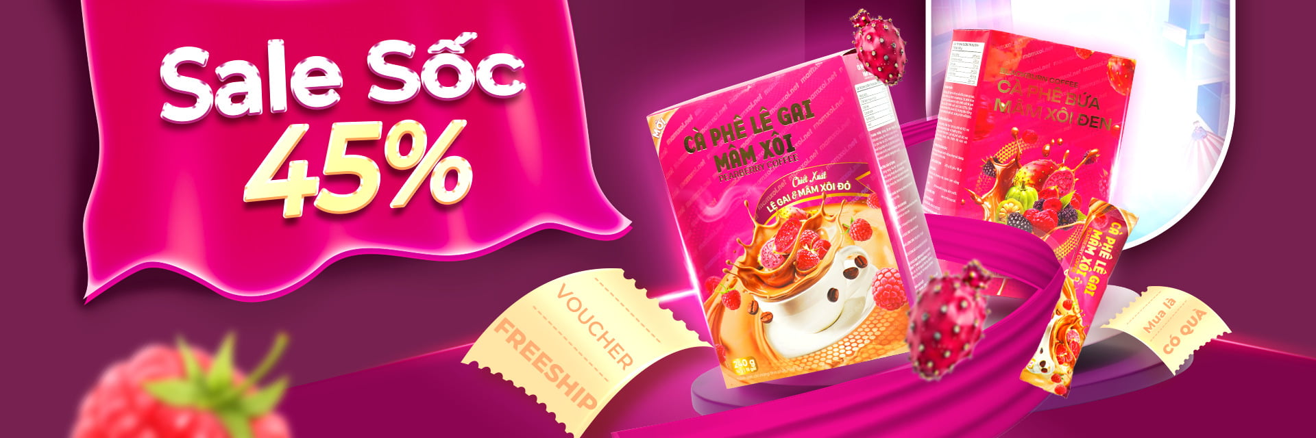 Cà Phê Mâm Xôi Mẫu Mới