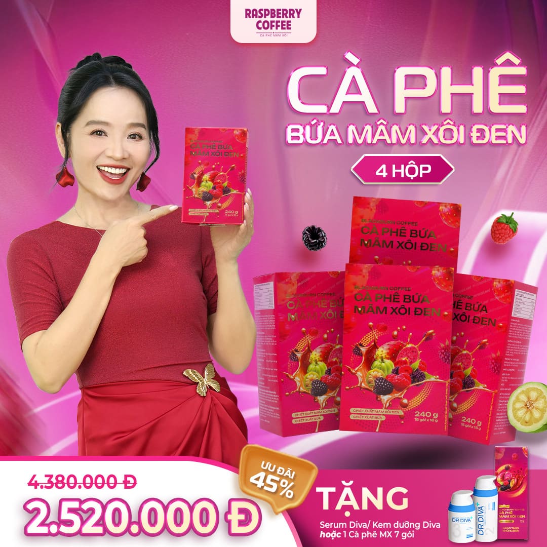 Combo 4 Hộp - Cà Phê Mâm Xôi Đen
